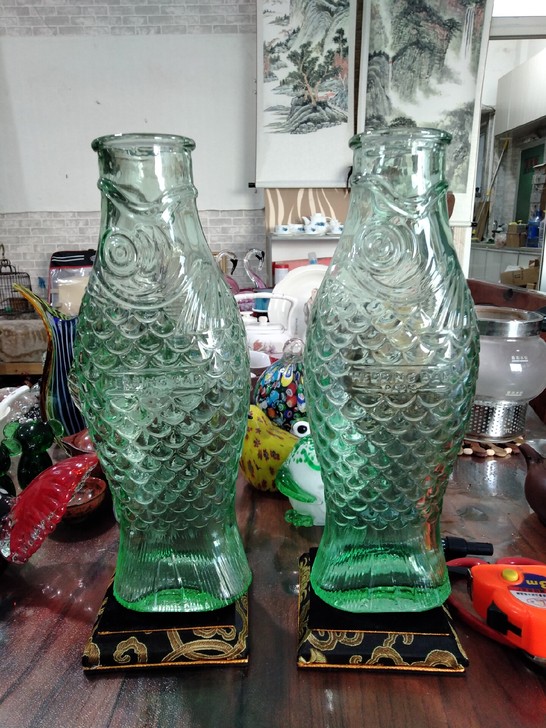 古玩瓷器老物件老美陶老琉璃工艺品摆件，老鱼...