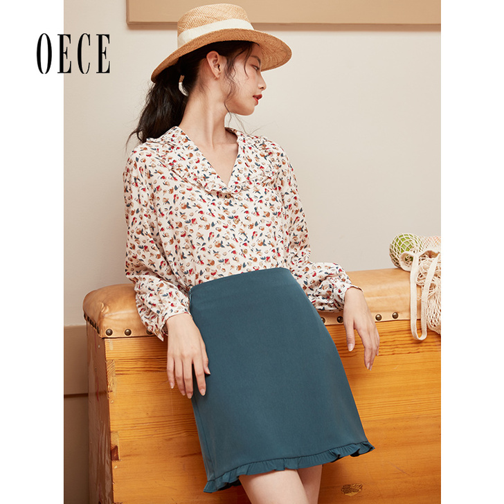 Oece2020秋装新款女装 娃娃脸女生复...