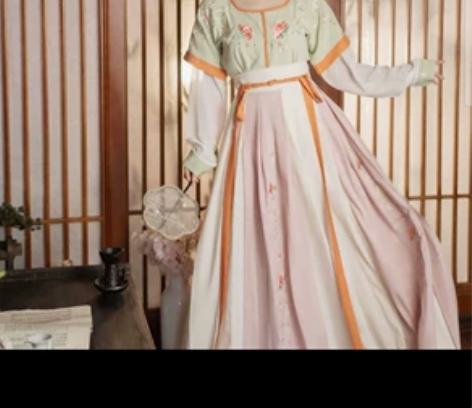 出茗月萱 坦领一套 上衣两件如图 下裙为...