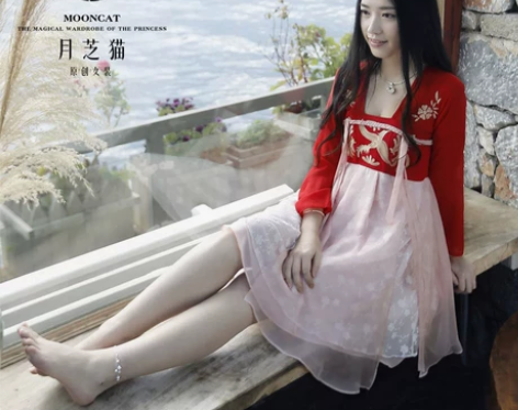 月芝猫连衣裙 原创古风绣花改良汉服齐胸襦裙...