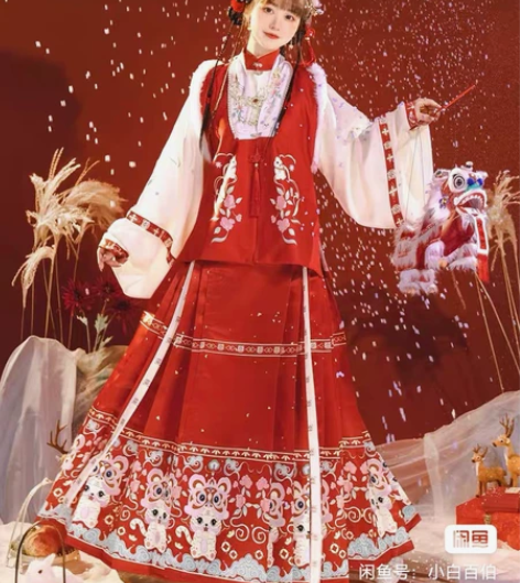 茗月萱【如意】三件套 汉服女明制比甲立领马...