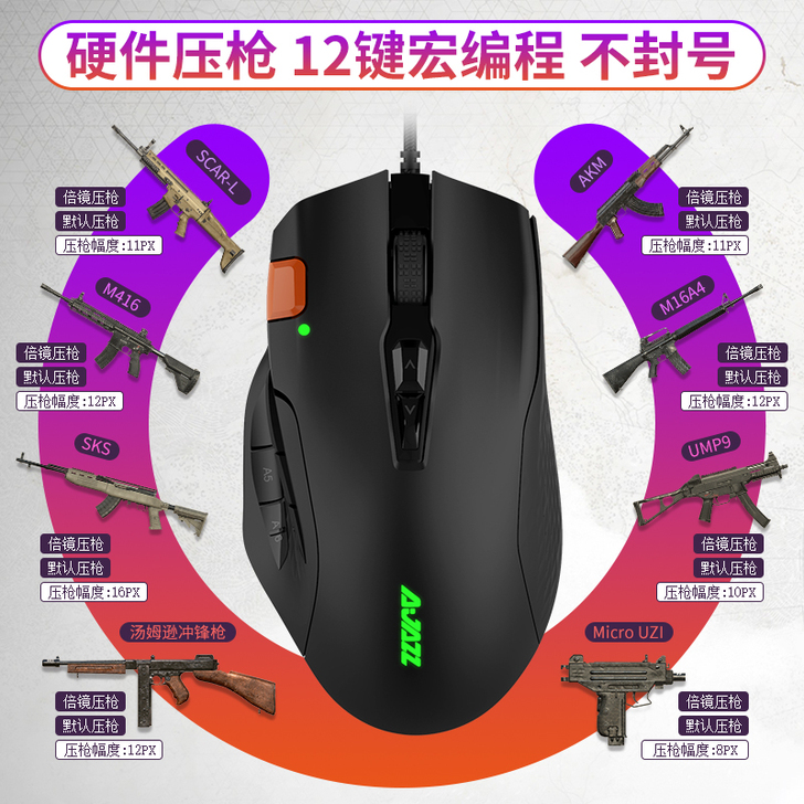 Ajazz/黑爵 有线鼠标。