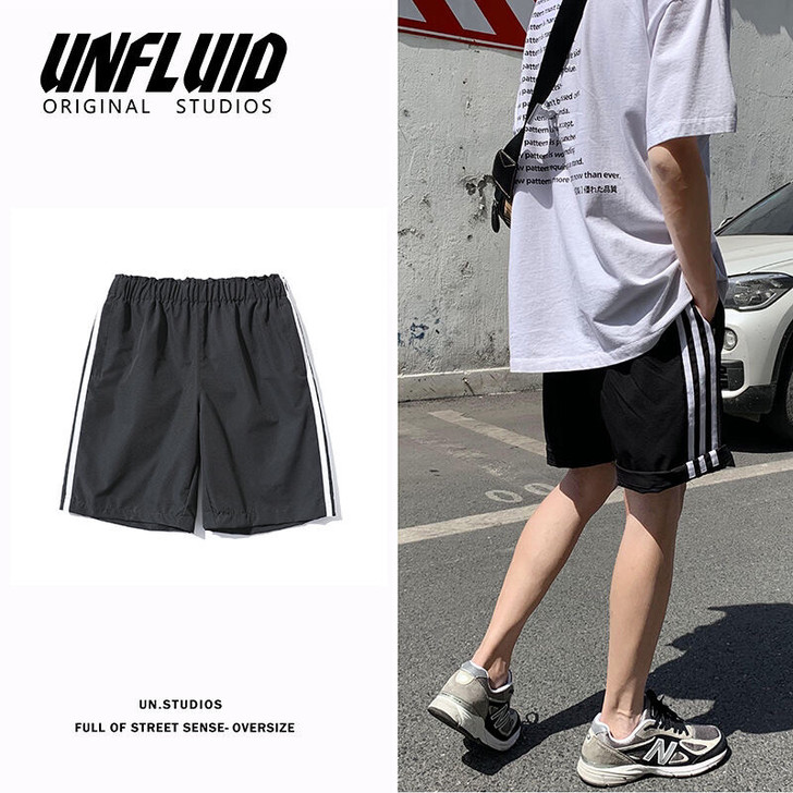 夏季运动条纹短裤男，潮流ins宽松休闲五分...