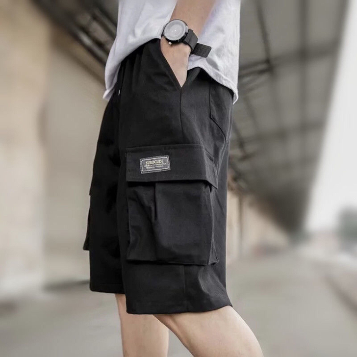 男士休闲裤夏季薄款潮流五分裤学生中裤潮牌宽...