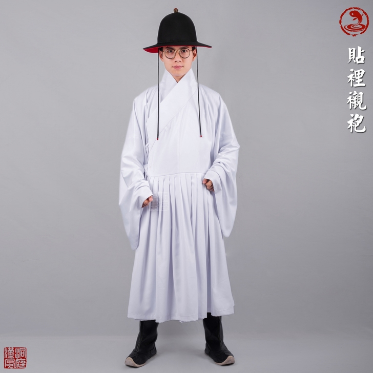 洞庭汉风汉服 白色西料贴里 全新带标 L码