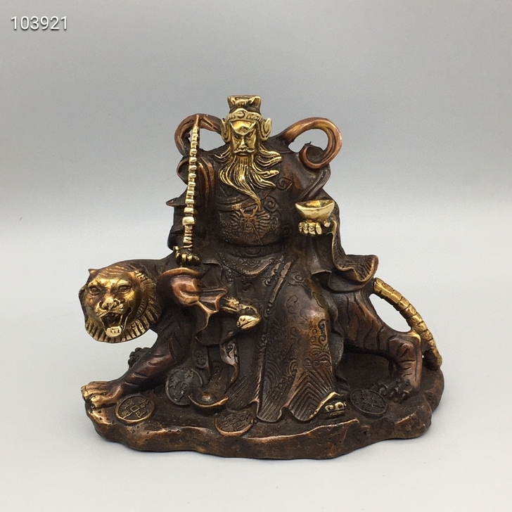 古玩铜器收藏,赵公明,工艺精湛 ,包浆醇厚...