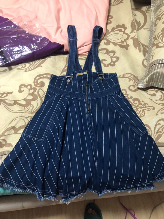 2021新款韩版小清新女夏学生牛仔背带半身...