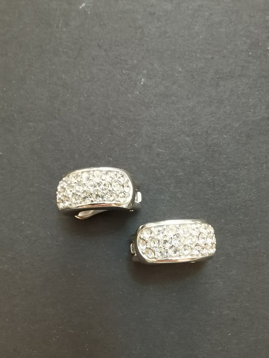 中古迪奥银色满钻半圈耳夹，美国古董店购入，...