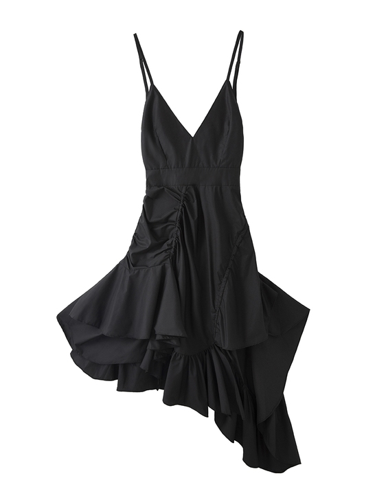 时尚套装吊带长裙暗黑风