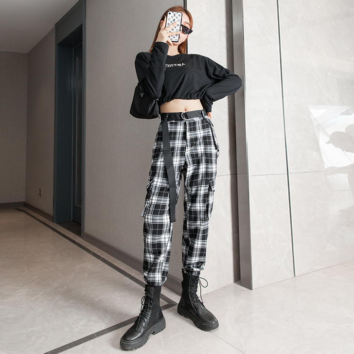 工装裤女显瘦高腰2020年新款秋季帅气宽松...