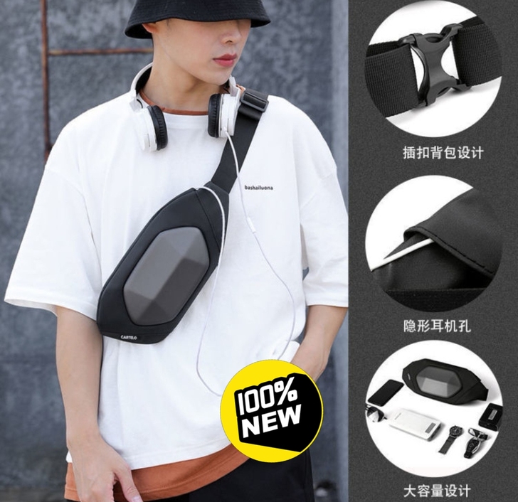 【清仓】卡帝乐斜挎包腰包真皮质感手机包两层...