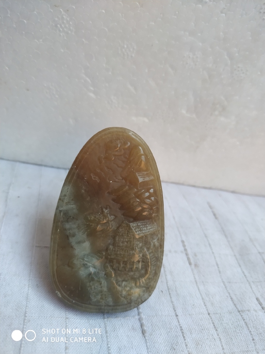 和田玉雕刻的山水画所拍宝贝实物和图片一样,...