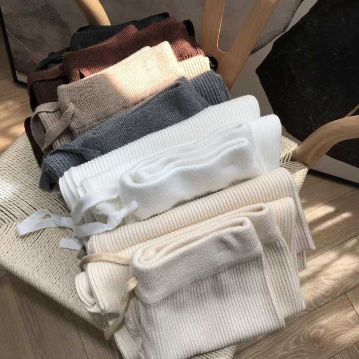 清1！不退不换！闲文艺范细抗条 高腰阔腿裤...