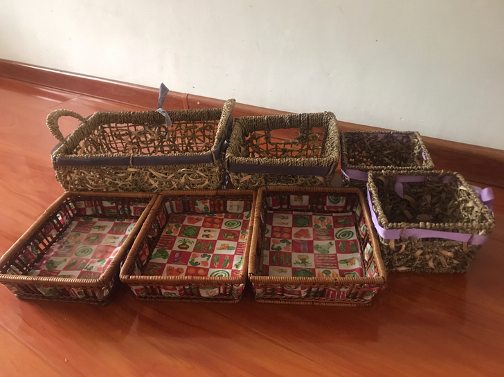 藤编收纳筐全新4个旧的3个32包邮