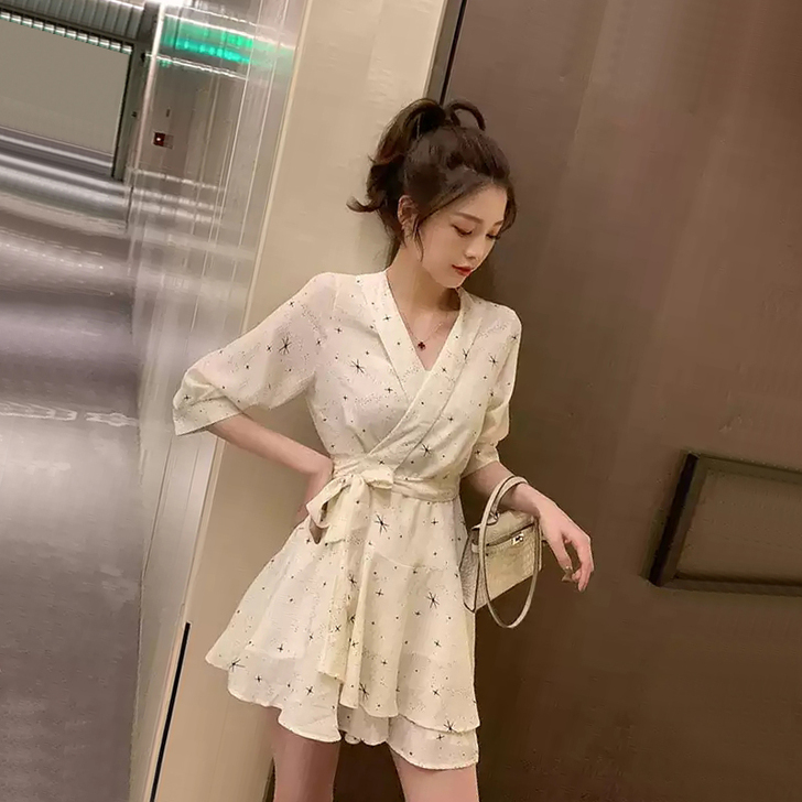 法式桔梗裙初恋小个子厌世御姐风连衣裙仙女超...