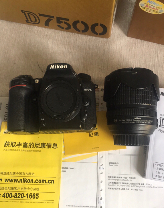 尼康D7500套机，18-105镜头，包装...