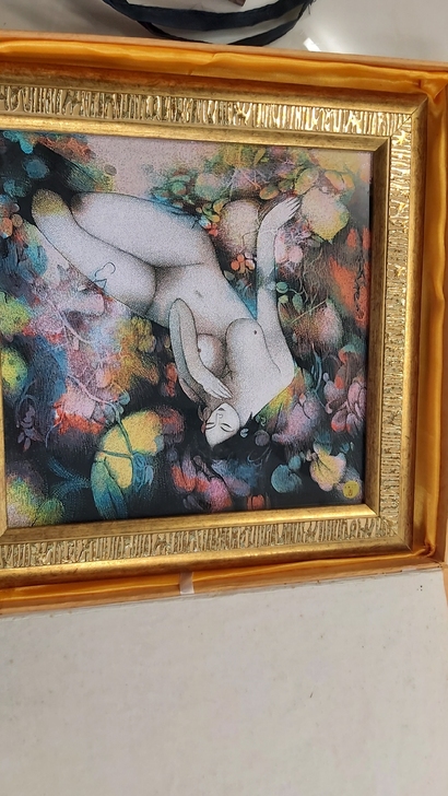 雕刻画一幅,40*40cm。