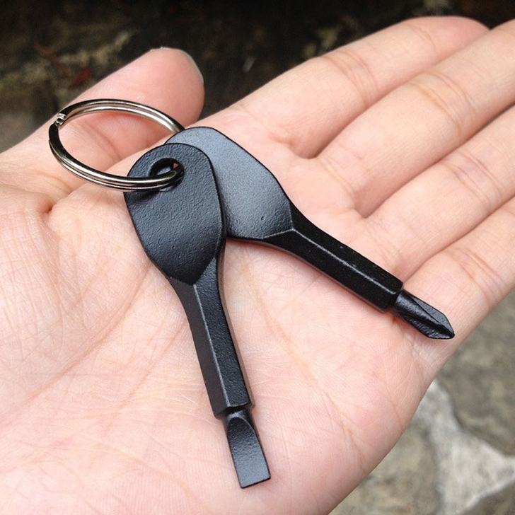 便携钥匙螺丝刀精铸钢迷你一字十字多功能工具...