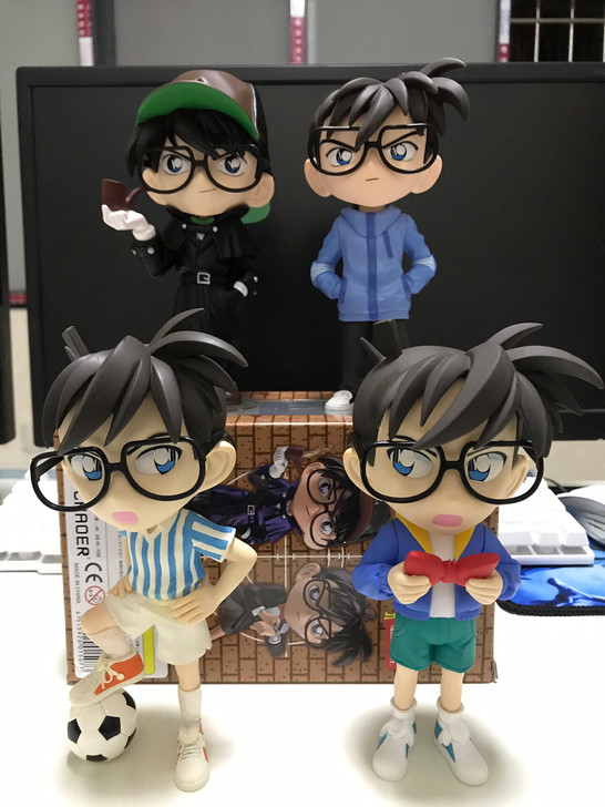 潮儿正版名侦探柯南怪盗基德手办工藤新一车载...