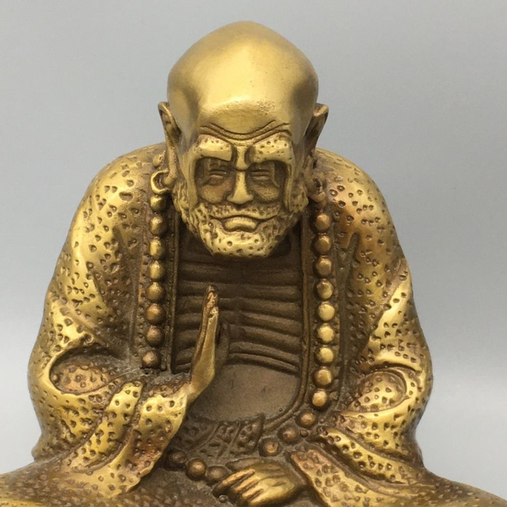 铜达摩小摆件纯黄铜达摩祖师铜艺铜像铜佛像铜...