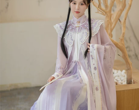 汉服池夏 宋词:花簟春晓 明制大袖长衫压褶...