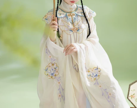 汉服芸梦溪杏林微雨云肩原创汉服女明制交领中...