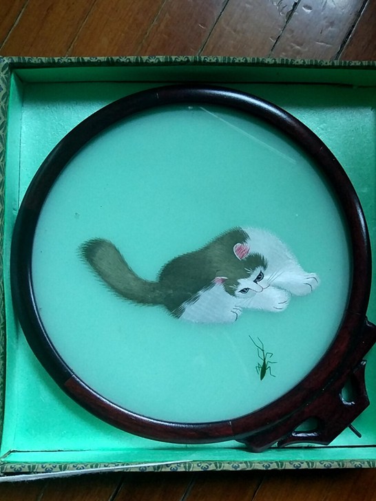 挂画 装饰画 刺绣画（直径27cm）70年...