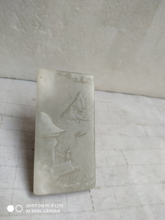 和田玉雕刻的山水画实物和图片一样，保真，包...