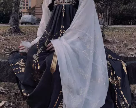 黑云鹤艺缕汉服女中国风学生齐胸白菜正品原创...