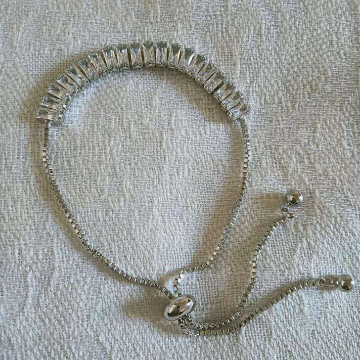 银色抽拉钻石 手链