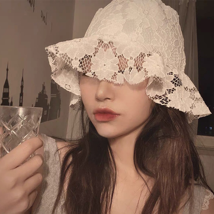 韩国复古vintage蕾丝帽子女鬼马系少女...