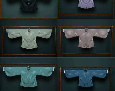 五五年原创汉服女 富贵 明制立领对襟琵琶袖...