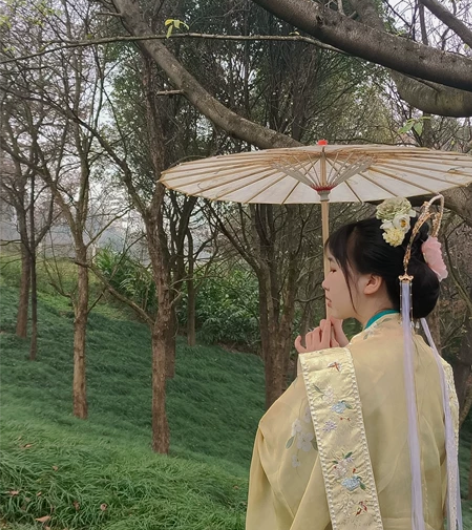 【行香子】褚云令汉服宋制霞帔对交穿日常清新...