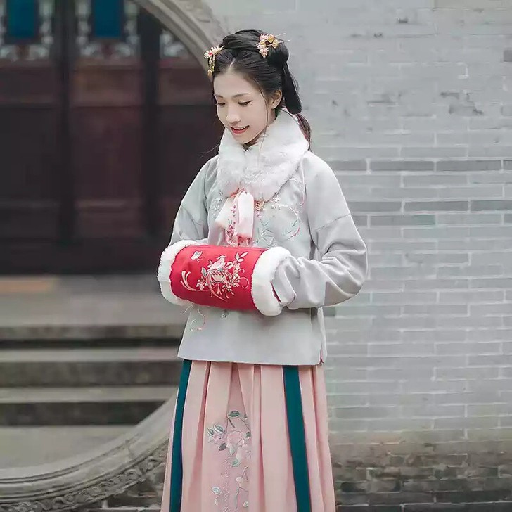 xd价汉服袄裙 汉尚华莲 斜襟立领袄裙齐腰