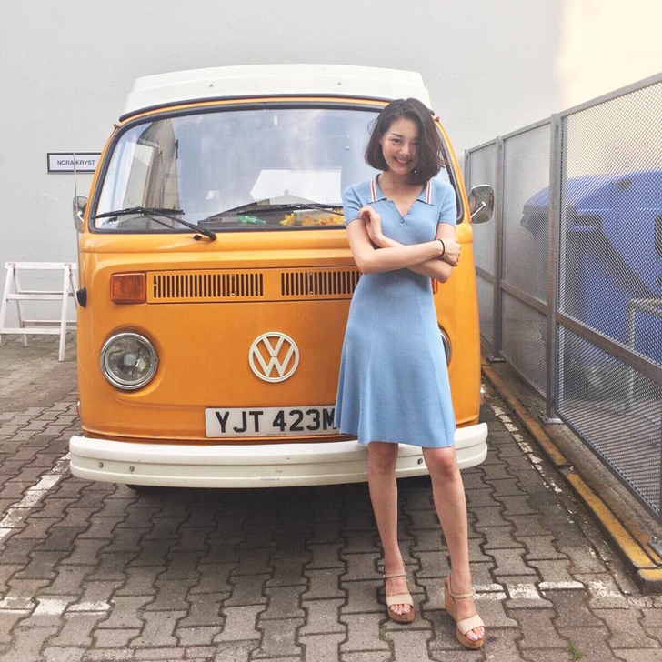 含真丝2016晚晚同款休闲学院运动风蓝色P...