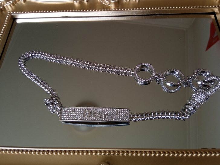 dior迪奥银色满钻龙虾扣项链Choker...