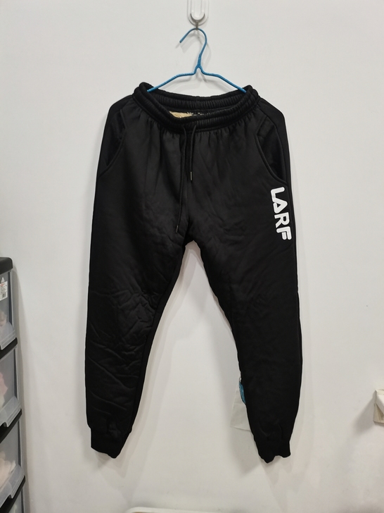 男女休闲宽松黑色加绒裤子XL码175/80