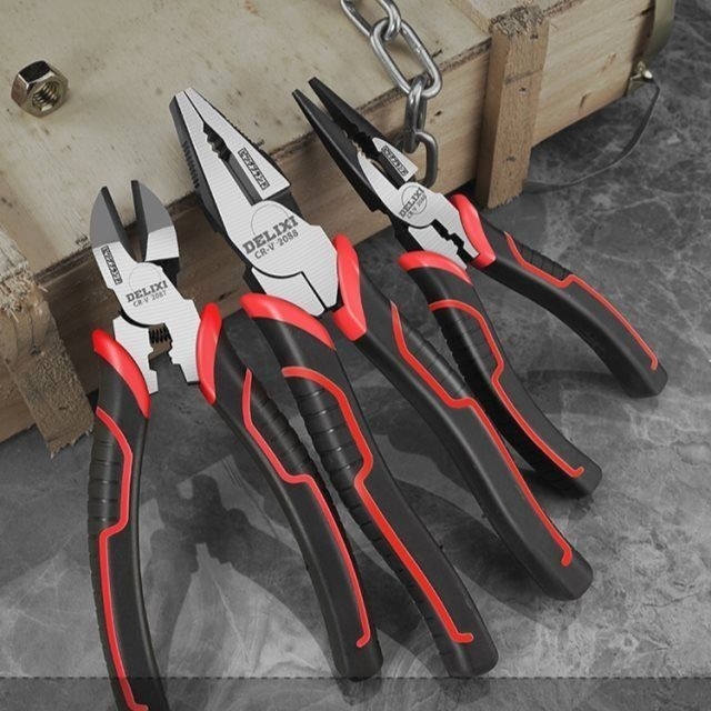 德力西多功能钢丝钳老虎钳尖嘴钳斜嘴钳钳子五...