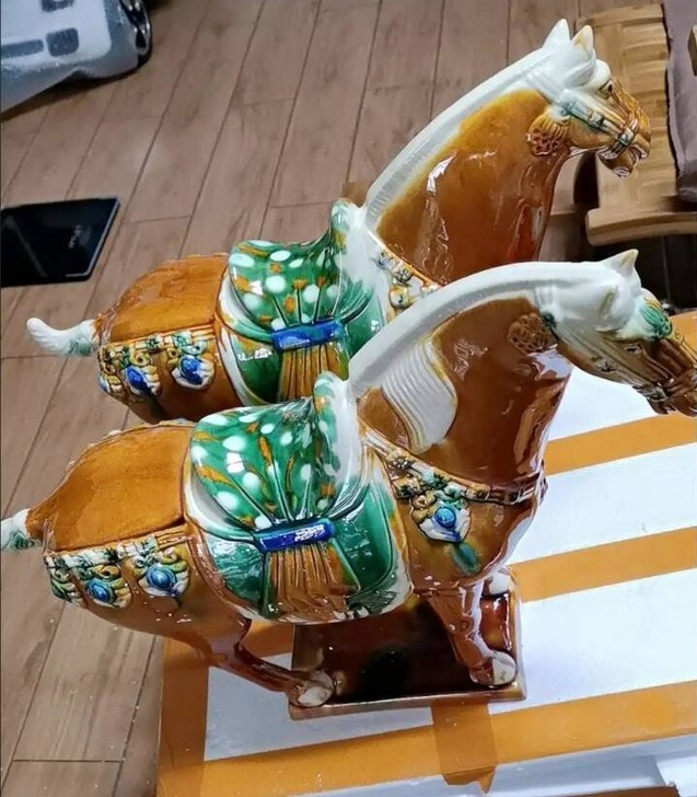 包邮唐三彩马陶瓷马摆件国礼大马工艺礼品客厅...