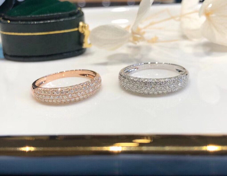 半圈宽版满钻戒，钻石60分，k白k黄两色可...