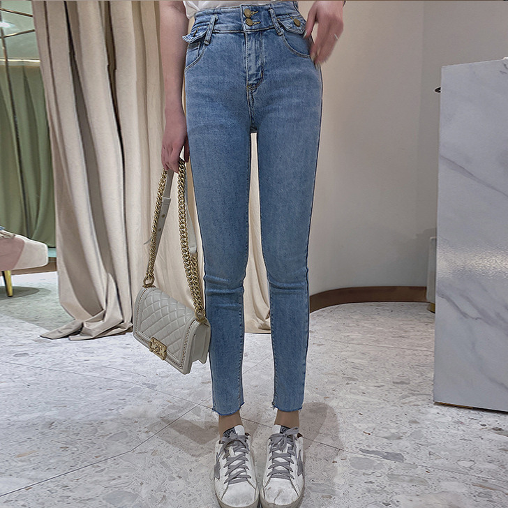 全新未穿,吊牌摘了,柳絮自制 女牛仔裤修身...