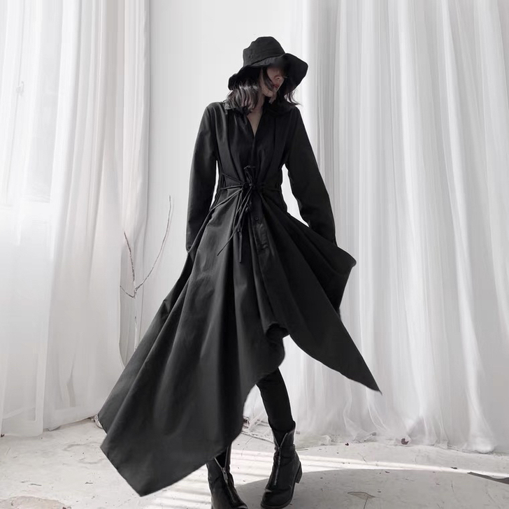 【全新】隐觅 山本风日系暗黑系长款下摆腰间...