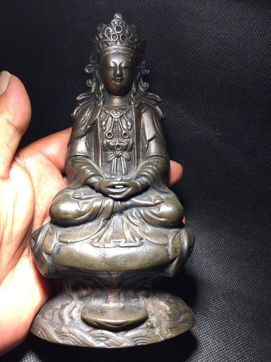 明代观音铜佛像