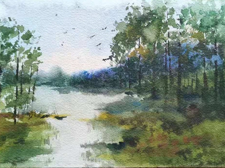 水彩画作品全新 可定制16k8k4k