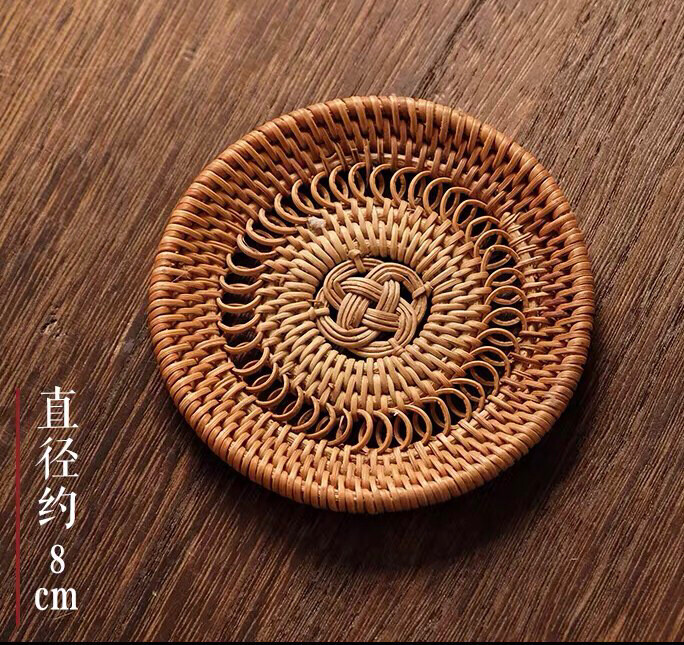 越南编织秋藤编杯垫茶垫托茶道茶壶托茶托隔热...
