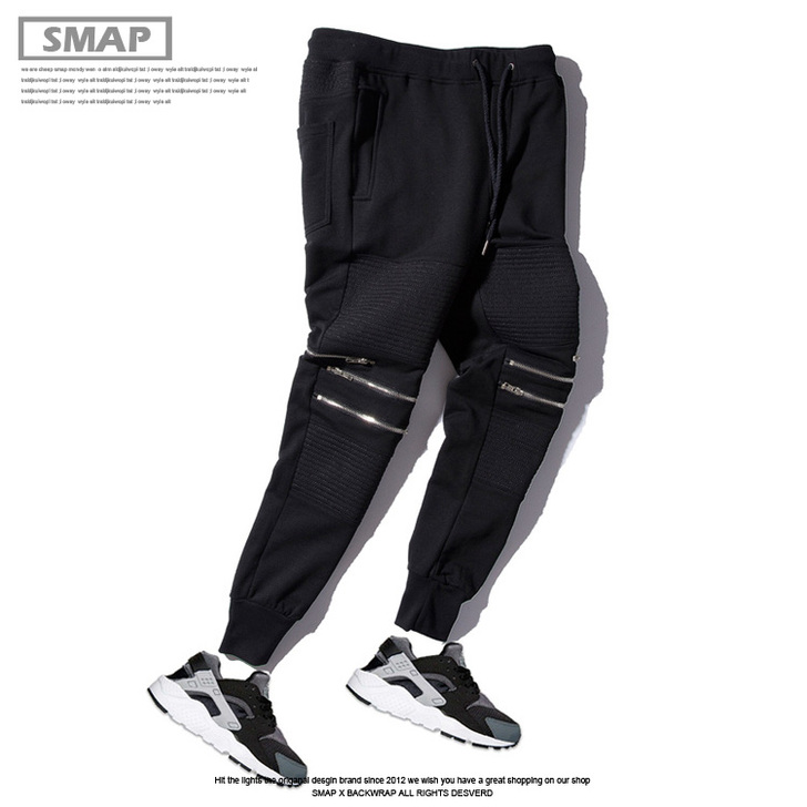 欧美潮牌死飞街头 男装休闲裤膝盖##amp...