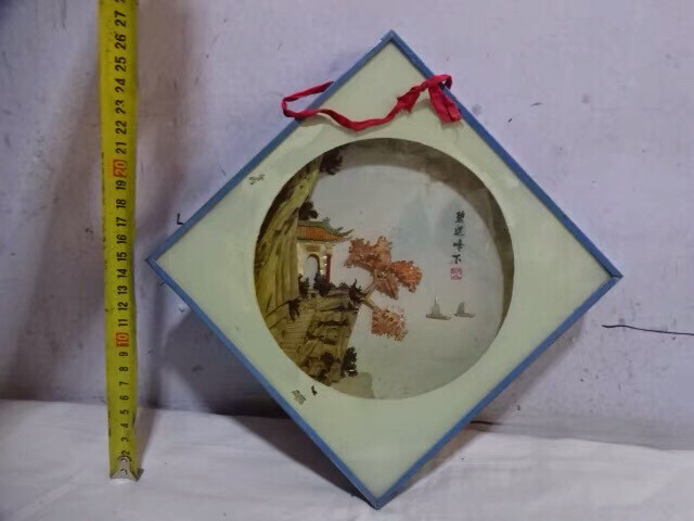 贝壳画贝雕家具挂件老货怀旧7080年代老展...
