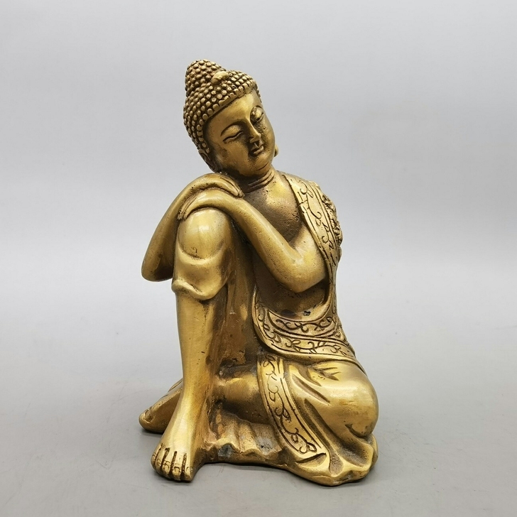 铜卧佛 铜佛像 复古黄铜纯铜工艺品 桌面装...