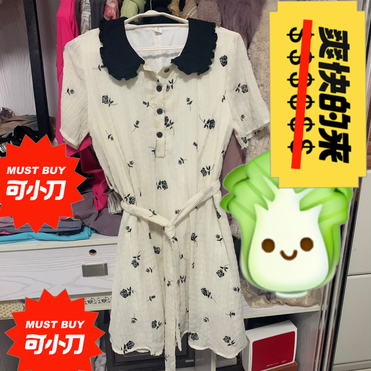 出闲置。法式复古玫瑰花连衣裙