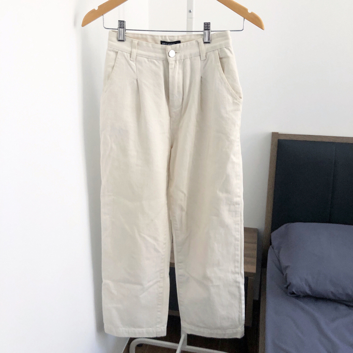 【JUSLIN】显瘦实穿 立体压褶 卷边直...